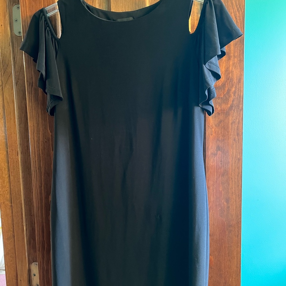 Elegant Black Ruffle Sleeve Dress